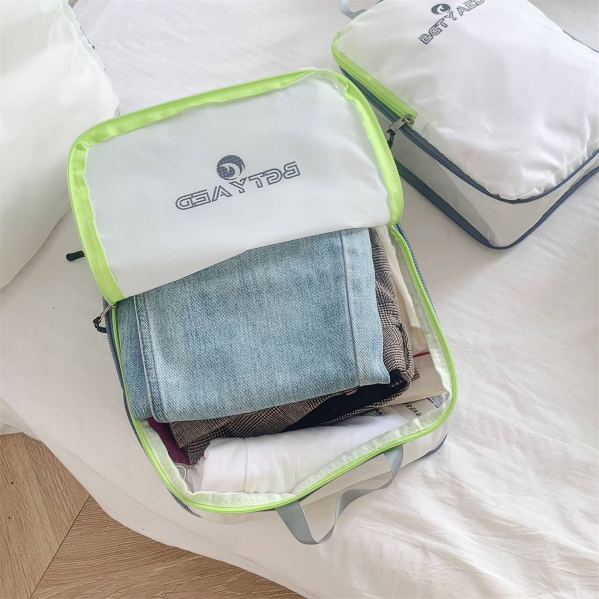 出口老美旅行分类收纳袋7件套 超轻可压缩行李箱衣物整理储物袋 detail image 14