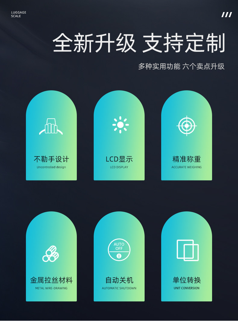 不锈钢手提秤电子50kg便捷式高精度家用快递秤小型箱包旅游行李秤 detail image 3