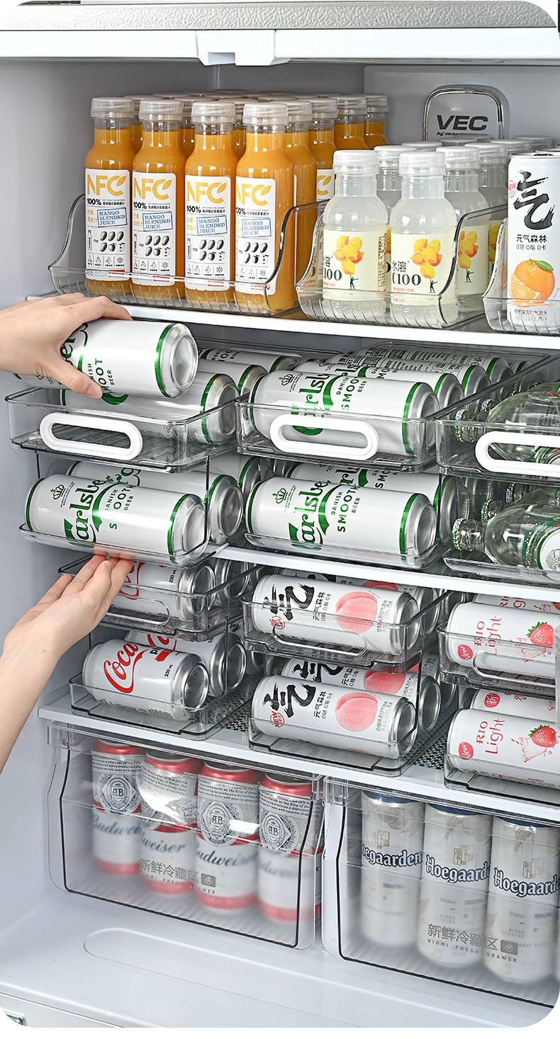 冰箱饮料收纳盒啤酒可乐易拉罐双层滚动抽屉式厨房整理神器置物架 detail image 4