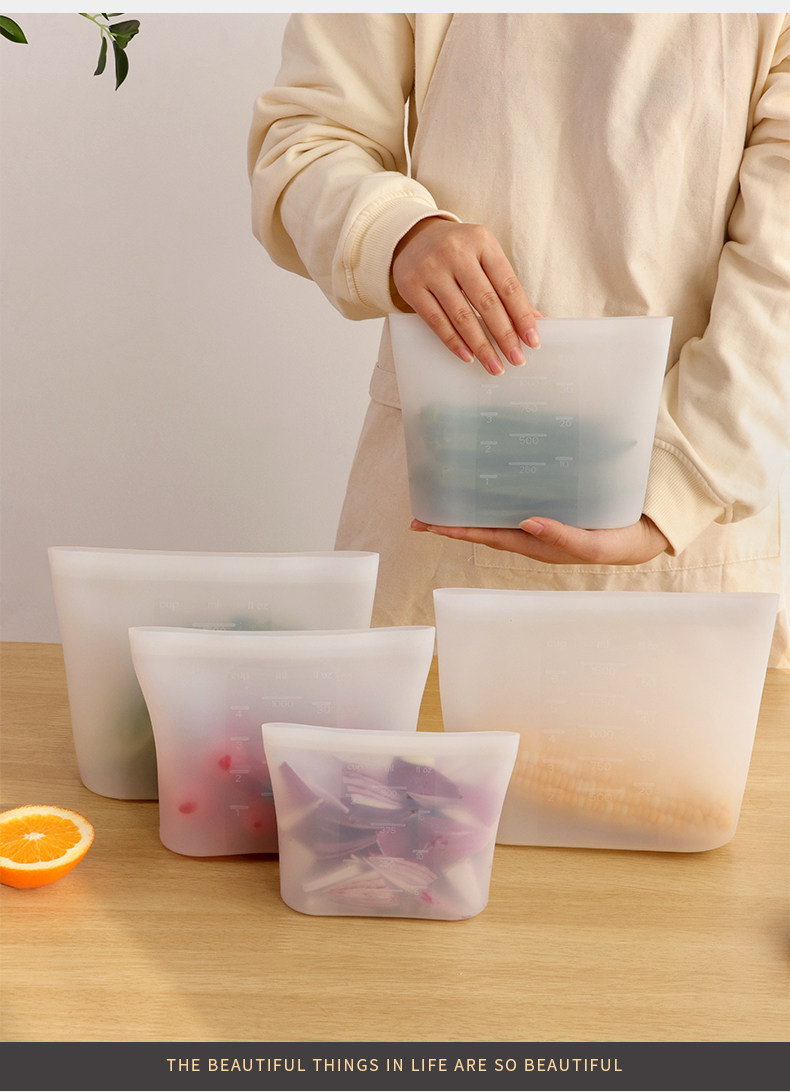 圆本家用铂金硅胶密封袋厨房冰箱食品级保鲜袋蔬菜辅食自封分装袋 detail image 3
