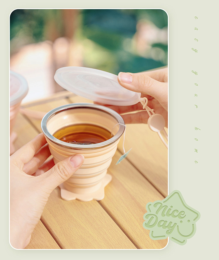 老爸评测折叠杯子便携式硅胶杯旅行压缩杯洗漱小水杯可伸缩 detail image 11