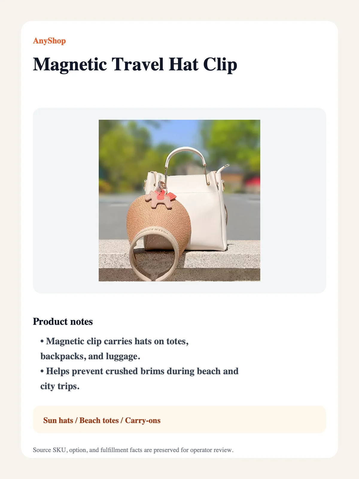 magnetisch Reise Hat Clip detail image 1