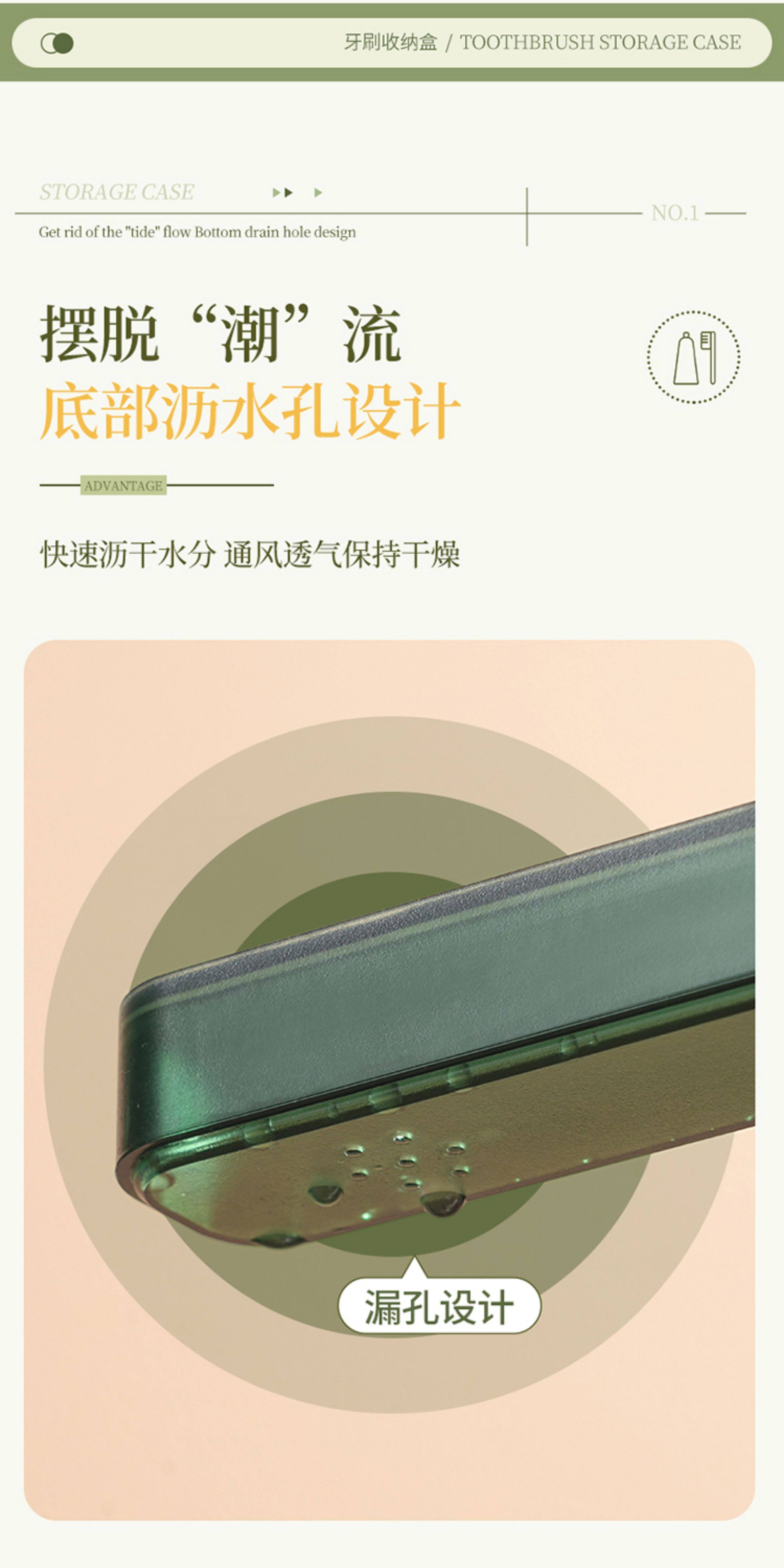 水波纹牙刷盒出差旅行小巧牙刷收纳盒便携带盖沥水牙刷套牙具盒子 detail image 6