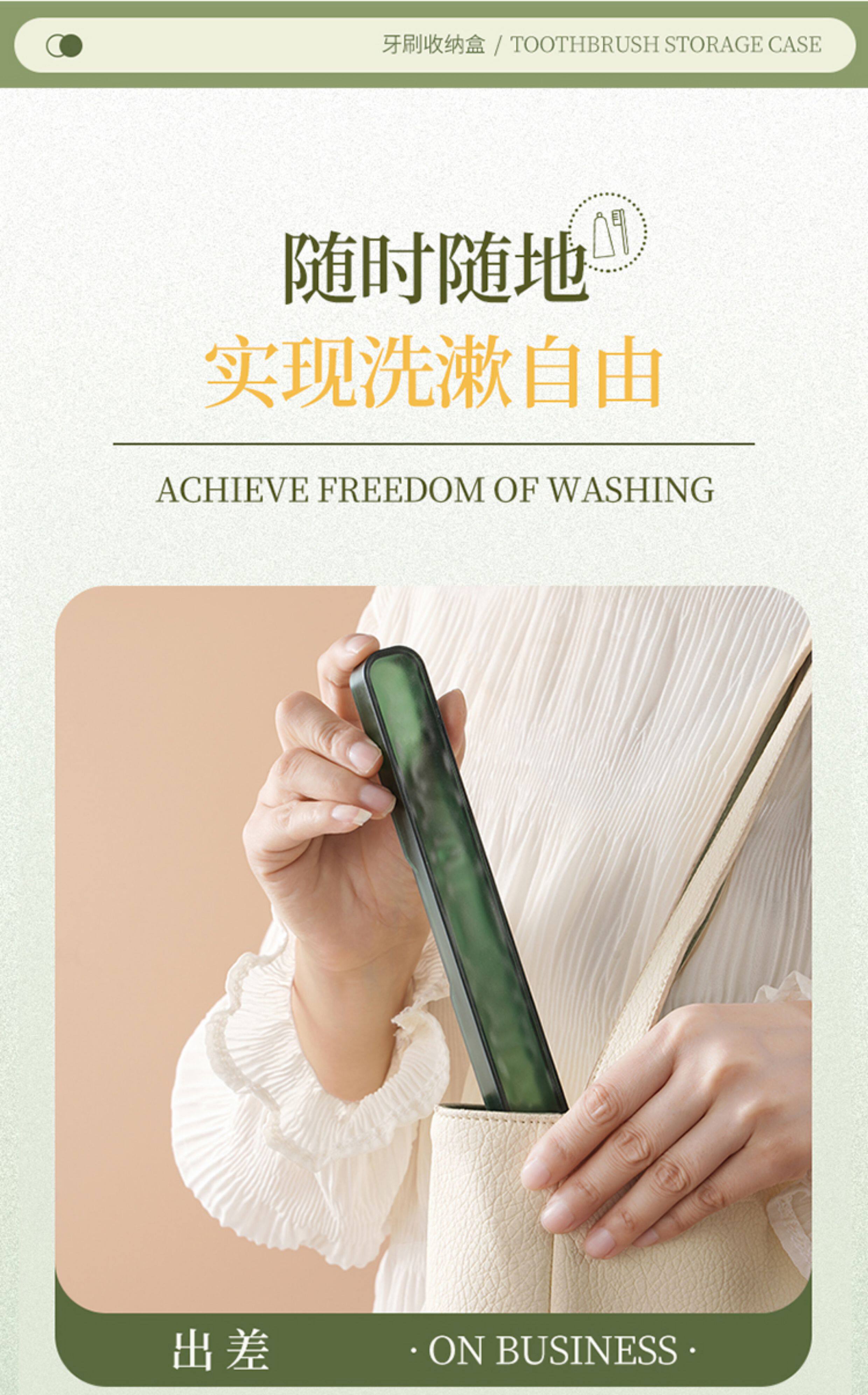 水波纹牙刷盒出差旅行小巧牙刷收纳盒便携带盖沥水牙刷套牙具盒子 detail image 10