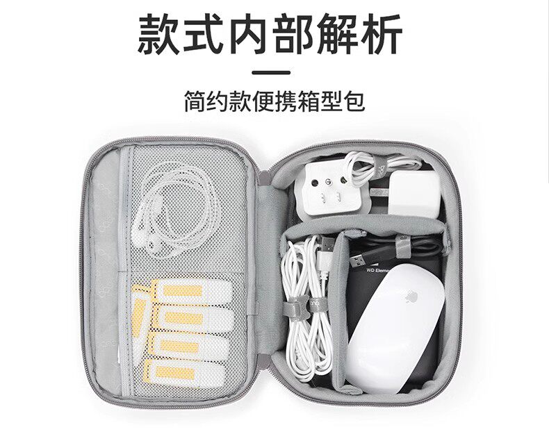 多功能数码收纳包大容量便携旅行充电器数据线硬盘充电宝电源线包 detail image 11