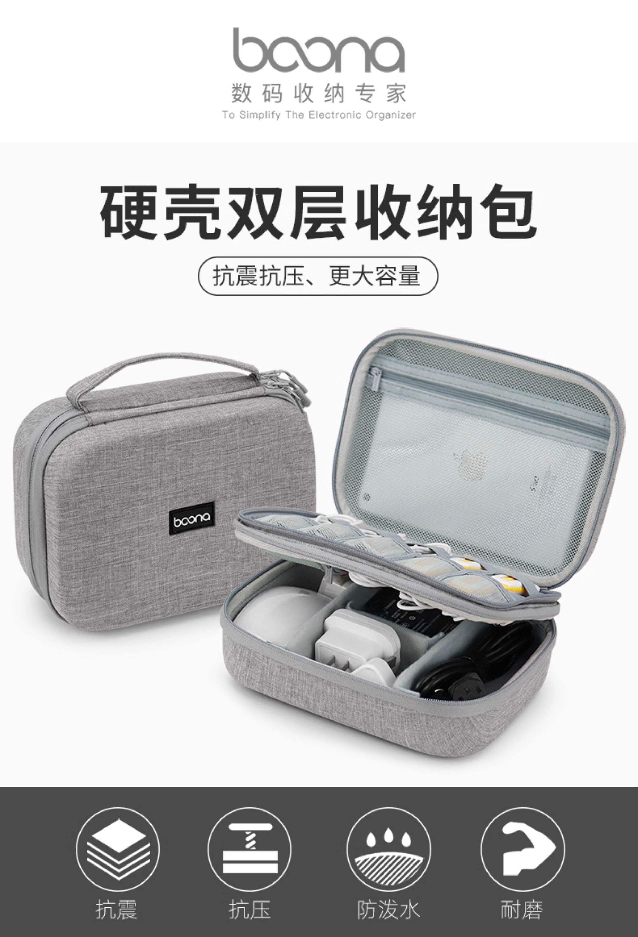 多功能数码收纳包大容量便携旅行充电器数据线硬盘充电宝电源线包 detail image 17