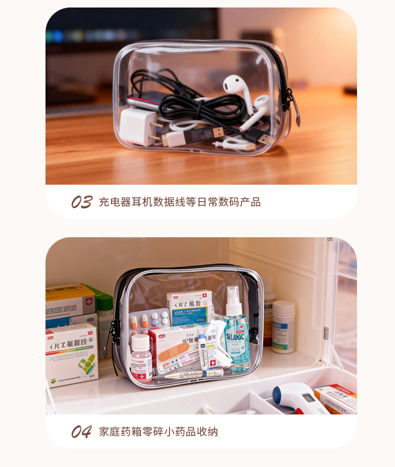 透明化妆包旅行便携收纳袋防水化妆品收纳包登机包洗漱包女收纳袋 detail image 20