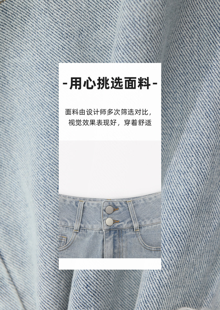 森女部落原创纯色日常百搭高腰显瘦浅色牛仔短裤女超短裤热裤女夏 detail image 4
