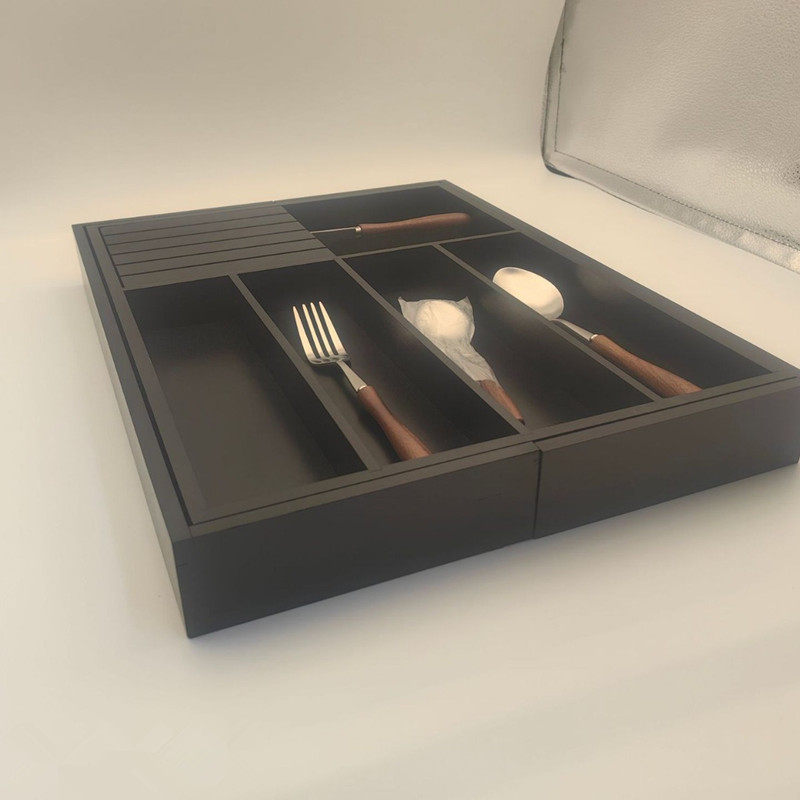 Expandable Bamboo Utensil Drawer Organizer detail image 5