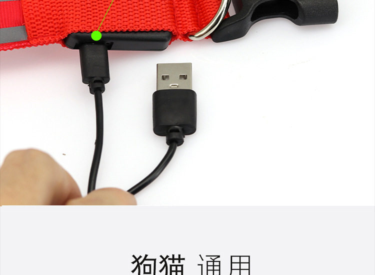 狗狗发光项圈充电可调节大小中型犬宠物发光灯夜间遛狗神器夜光灯 detail image 11