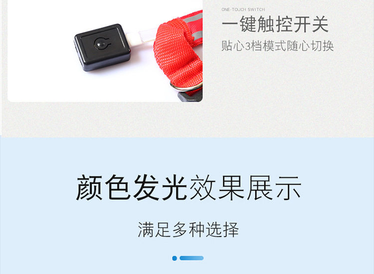 狗狗发光项圈充电可调节大小中型犬宠物发光灯夜间遛狗神器夜光灯 detail image 16