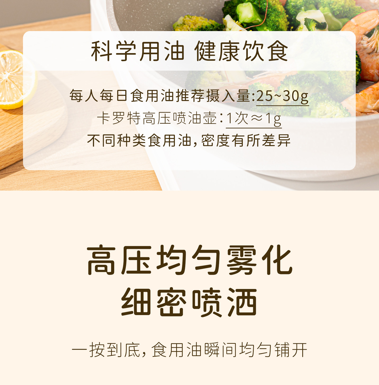 卡罗特喷油壶厨房家用食品级不挂油酱油醋调料瓶雾化喷壶油瓶油壶 detail image 4