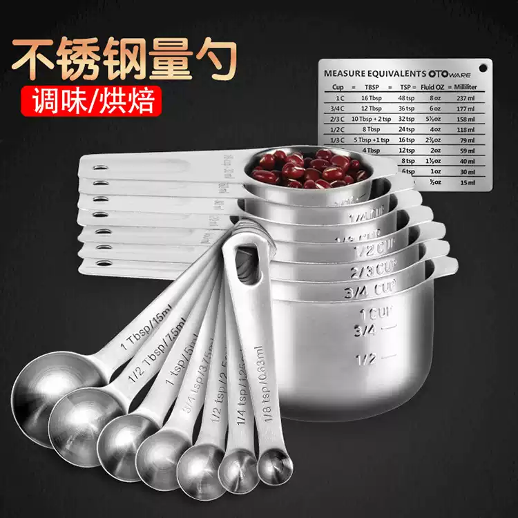 Stainless Steel Measuring Cup and Spoon Set